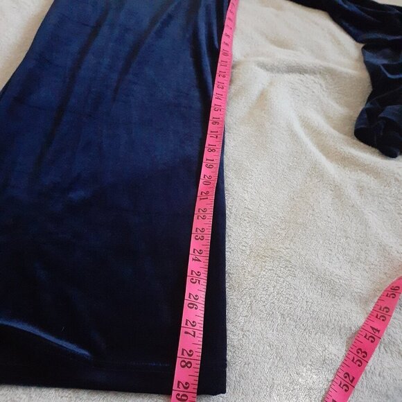 Petite Plume Women's Navy Blue Velour Jumpsuit Medium - Picture 13 of 14